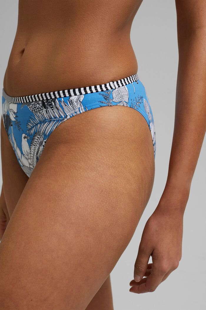 Recycelt: Bikini-Slip mit Tropical Print, BLUE, detail image number 2