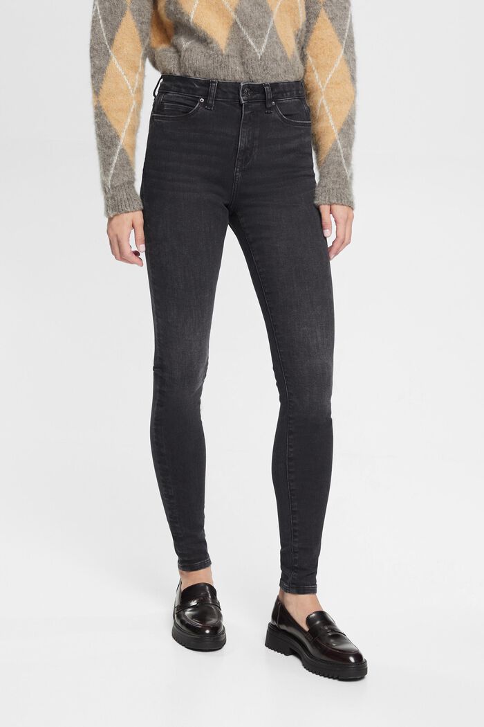 High-Rise-Stretchjeans in Skinny Fit, BLACK MEDIUM WASHED, detail image number 1