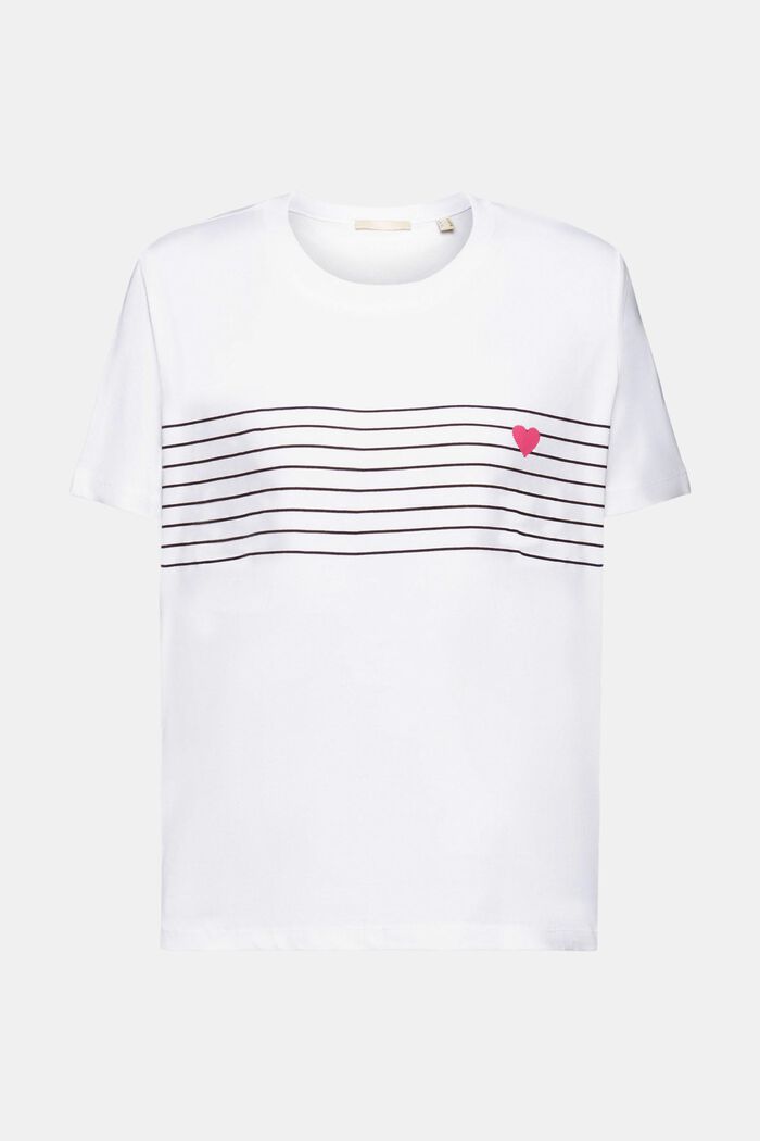 T-Shirt mit Herz-Print, WHITE, detail image number 6