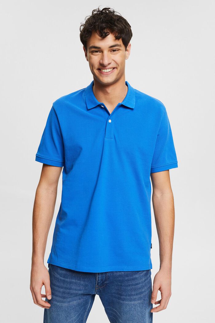 Poloshirt aus Baumwolle, BRIGHT BLUE, detail image number 0