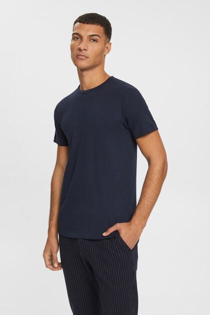 Jersey-T-Shirt in Slim Fit, NAVY, overview