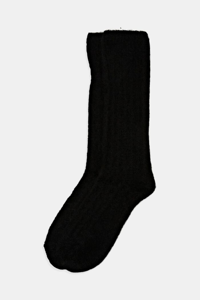 Socken aus Wolle-Alpaka-Mix, BLACK, detail image number 0