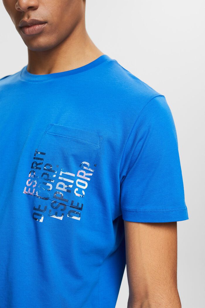 Jersey-T-Shirt mit Print, BRIGHT BLUE, detail image number 1