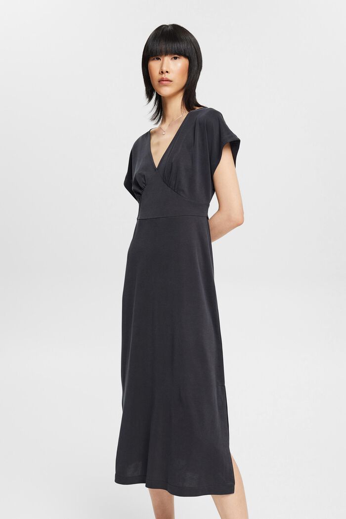 Mit TENCEL™: Kleid aus Jersey, BLACK, detail image number 0