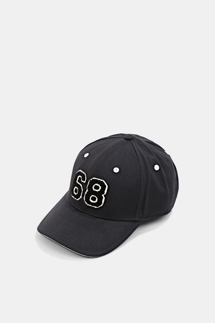 Baseball Cap mit Frottee Patch, NEW BLACK, overview
