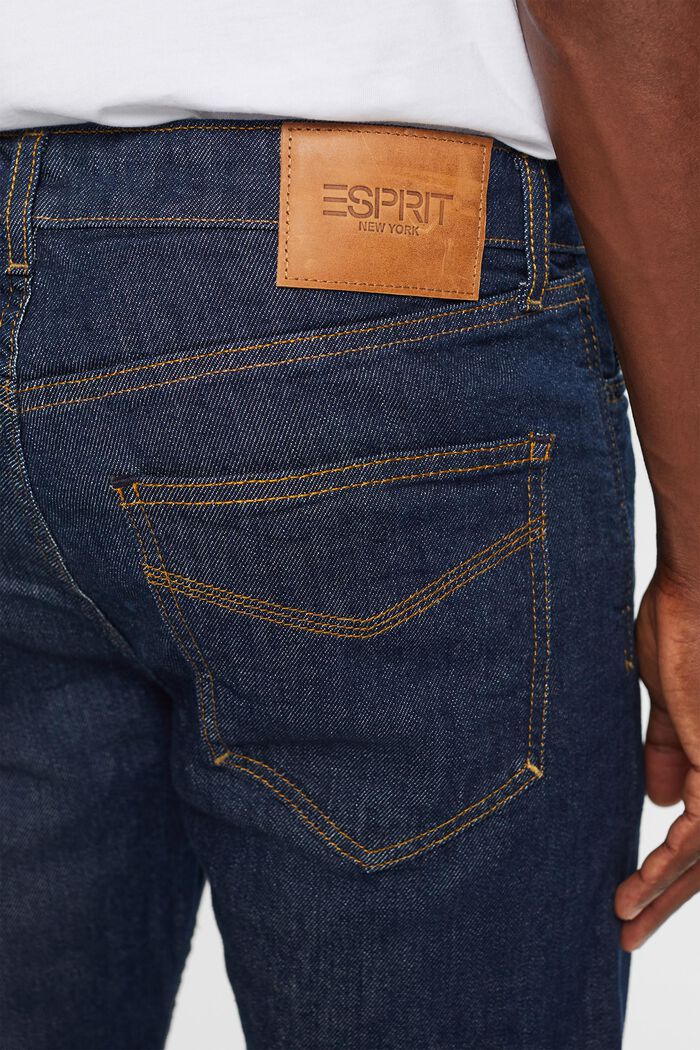 Jeans mit geradem Bein und mittlerer Bundhöhe, BLUE RINSE, detail image number 4