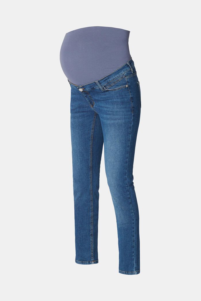 Schmal geschnittene Jeans mit Überbauchbund, MEDIUM WASHED, detail image number 5