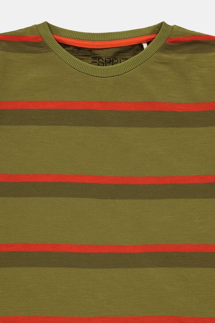 Streifen-T-Shirt aus 100% Baumwolle, LEAF GREEN, detail image number 2