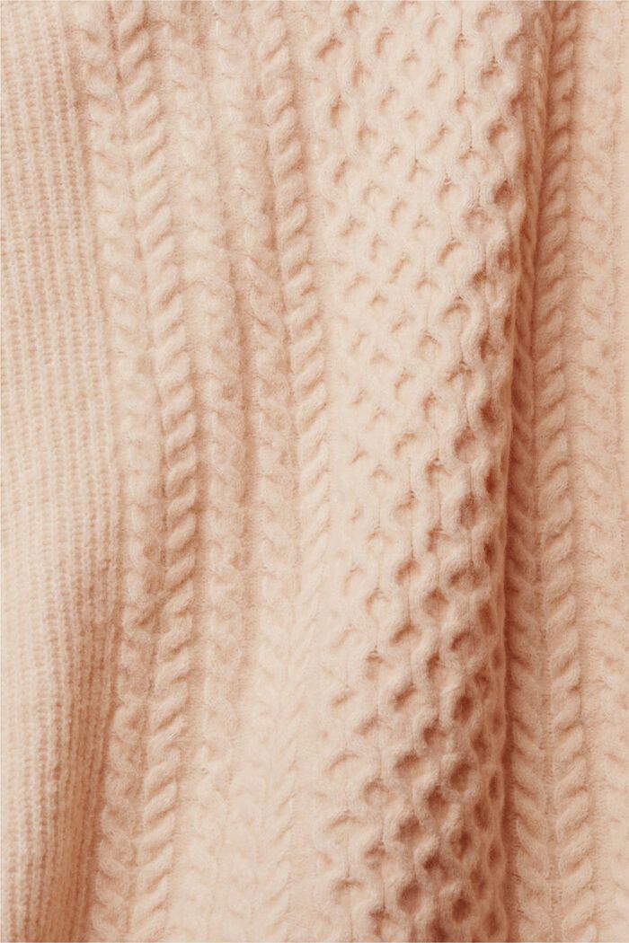 Turtleneck Pullover mit Zopfmuster, Wollmix, ICE, detail image number 4