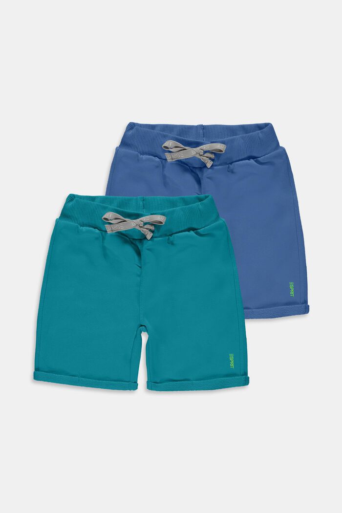 2er-Pack Shorts aus reiner Baumwolle, AQUA GREEN, detail image number 0