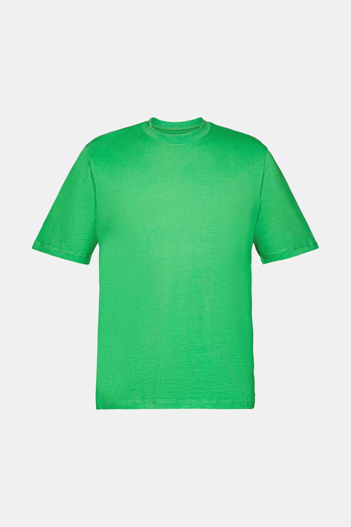 Baumwoll-T-Shirt mit Rundhalsausschnitt, GREEN, detail image number 7