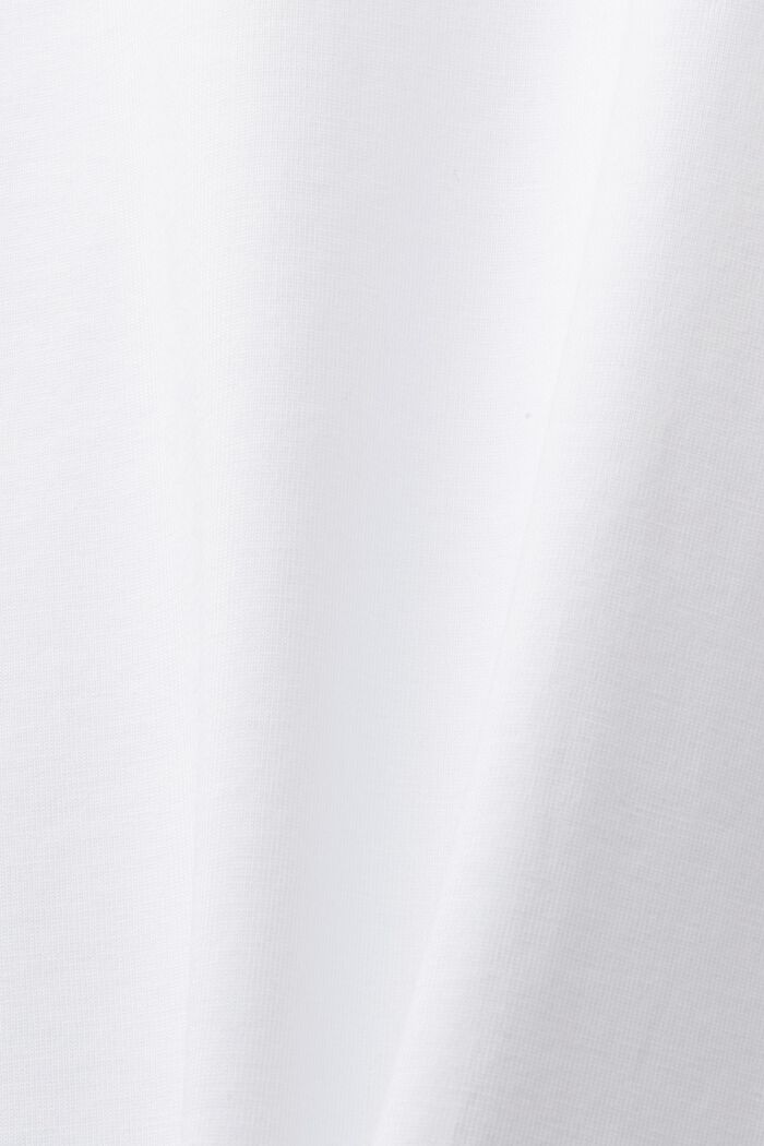 Rundhals-T-Shirt aus Pima-Baumwolljersey, WHITE, detail image number 5