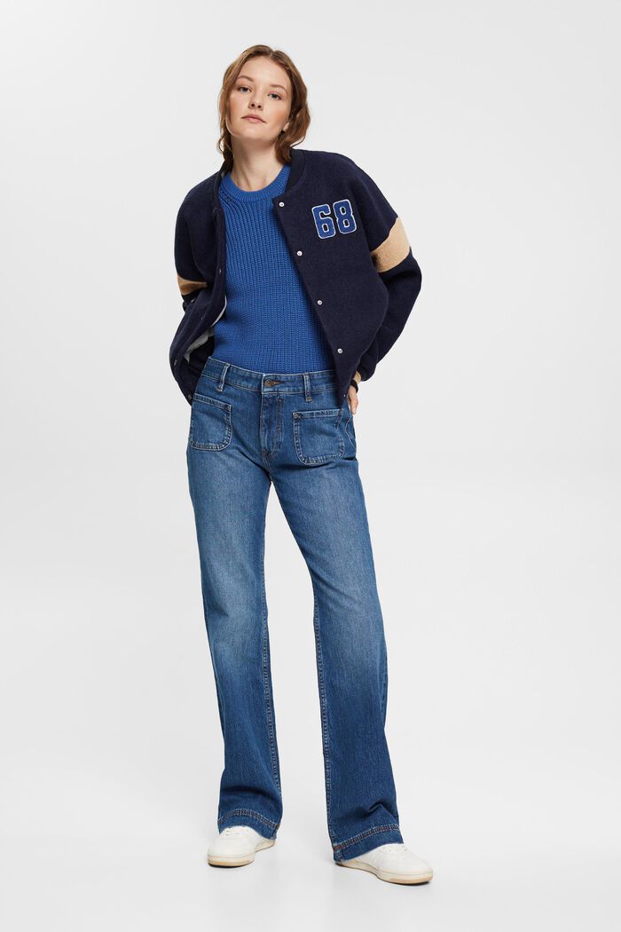 Stretch-Jeans mit aufgesetzten Taschen, BLUE MEDIUM WASHED, detail image number 0