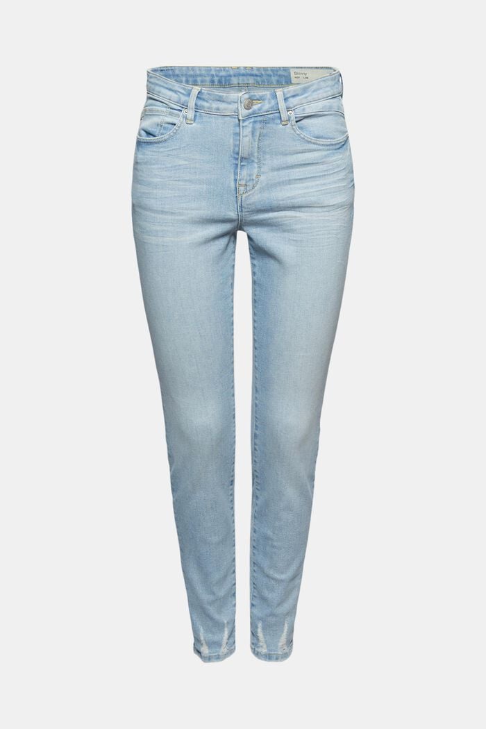Stretch-Jeans mit Organic Cotton, BLUE BLEACHED, overview