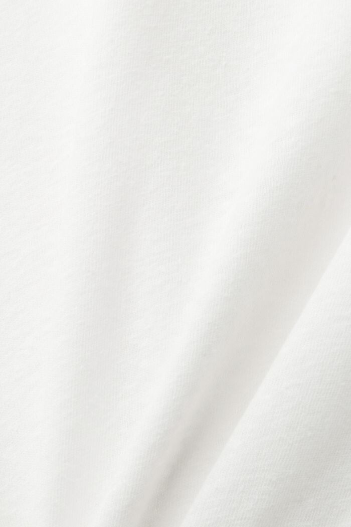 T-Shirt mit V-Ausschnitt aus Leinen-Mix, OFF WHITE, detail image number 5