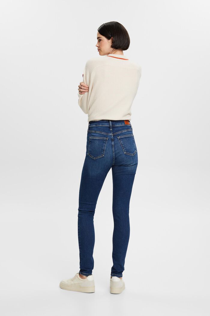 Skinny Jeans mit hohem Bund, BLUE DARK WASHED, detail image number 3