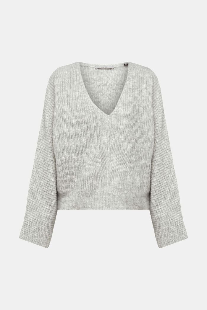 Cropped-Pullover aus Wollmix, LIGHT GREY, detail image number 6