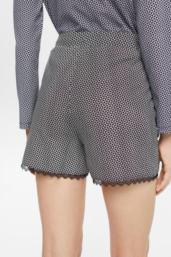 Jersey-Shorts mit Print, BLACK, detail image number 3