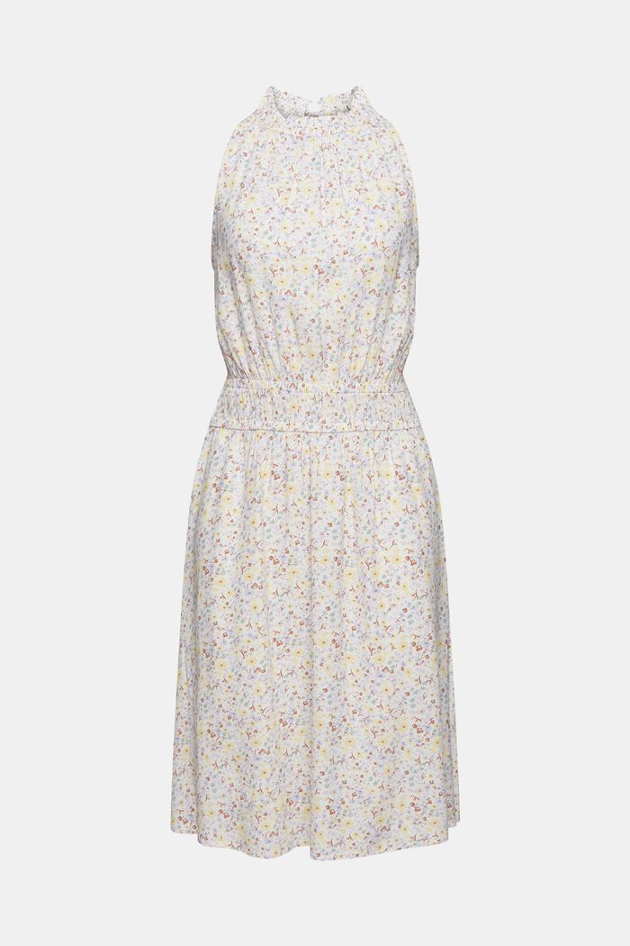 Neckholder-Kleid mit Millefleurs-Muster, OFF WHITE, detail image number 6