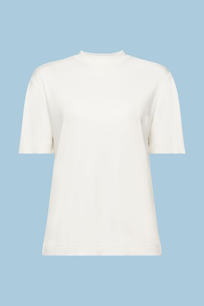 Jersey-T-Shirt mit Stehkragen