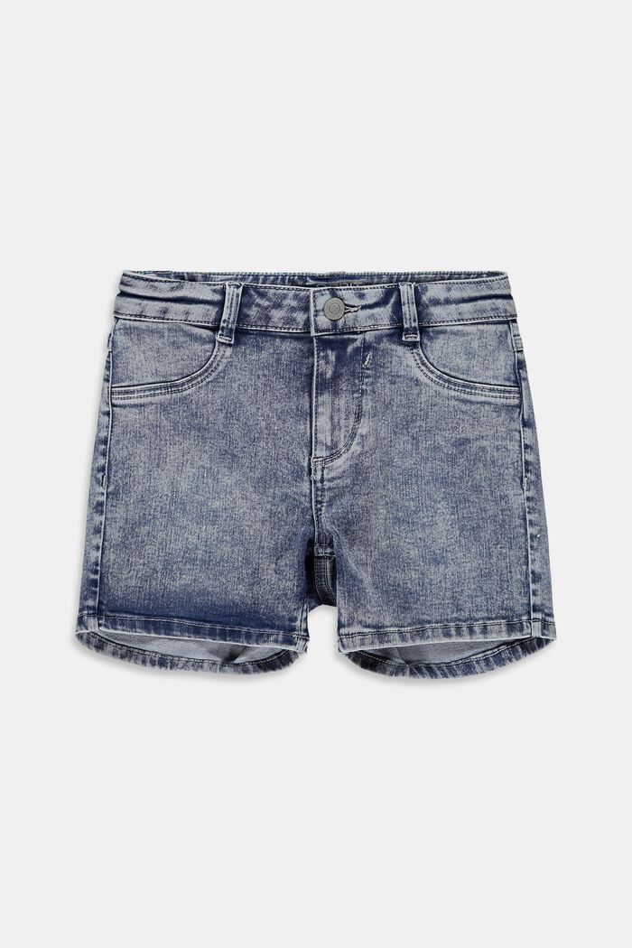 Jeans-Shorts im trendy Washed-Look, BLUE MEDIUM WASHED, detail image number 0