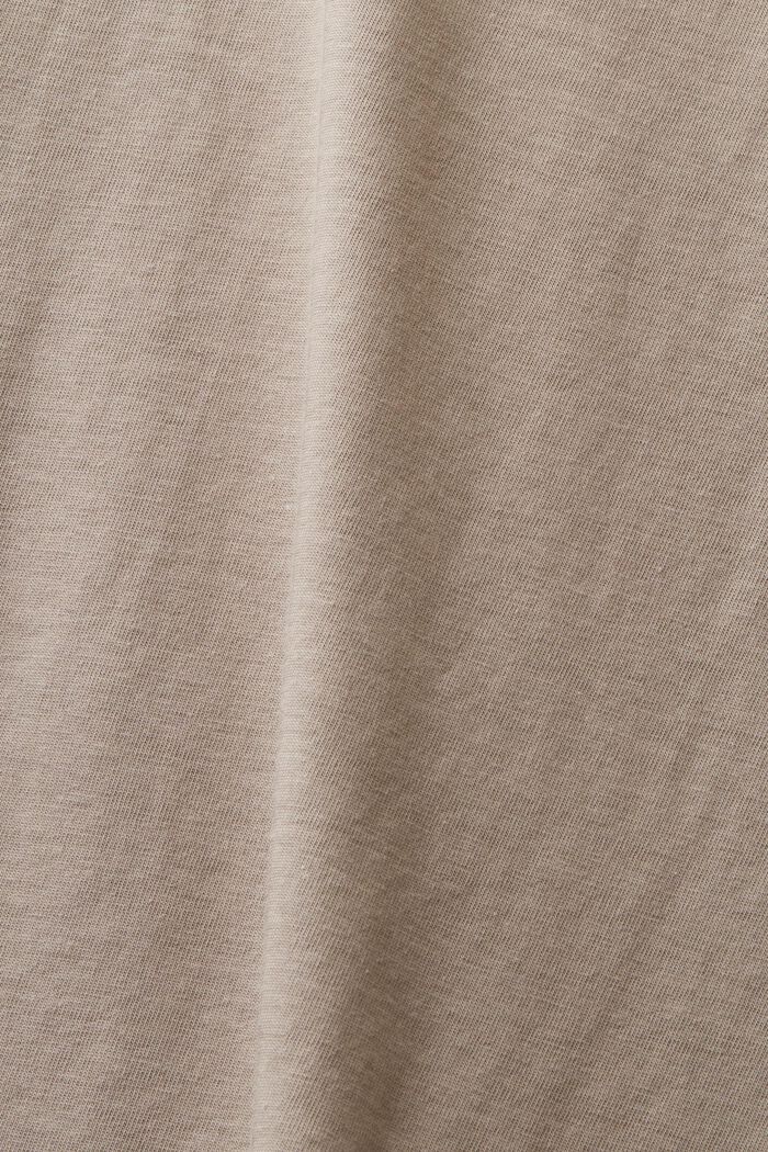 Baumwoll-T-Shirt mit Rundhalsausschnitt, LIGHT TAUPE, detail image number 6