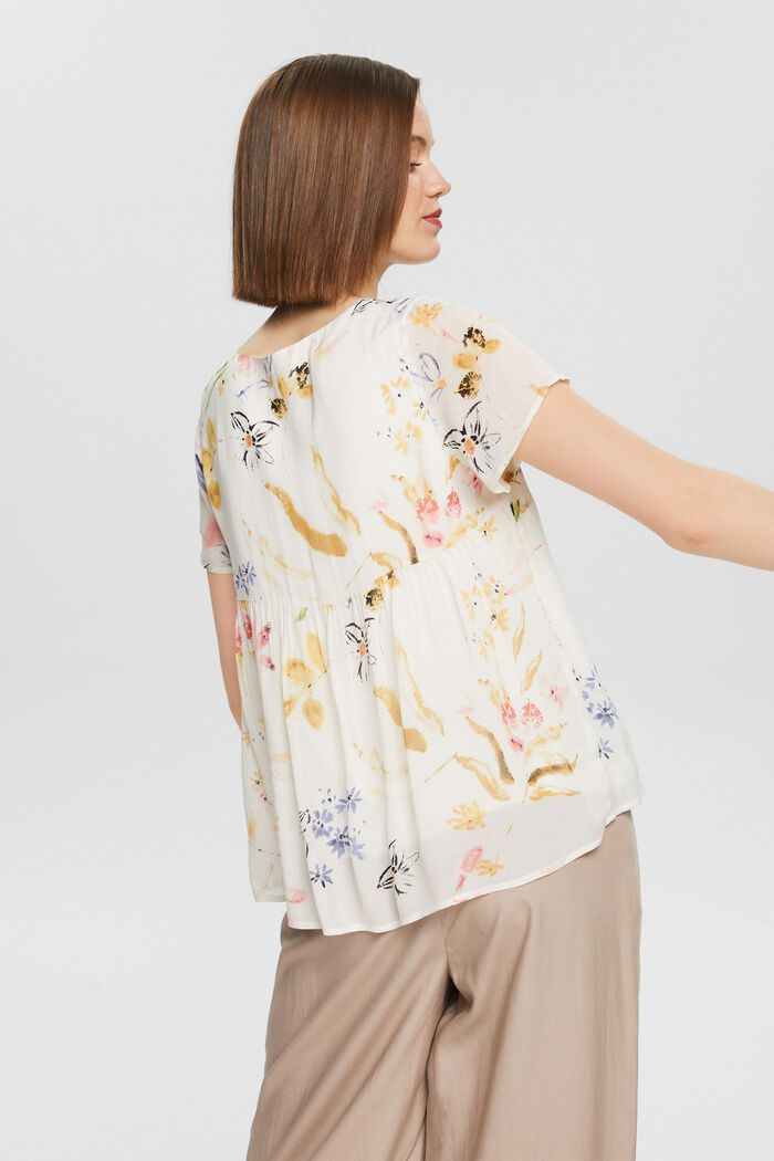 Floral gemusterte Bluse, LENZING™ ECOVERO™, OFF WHITE, detail image number 3