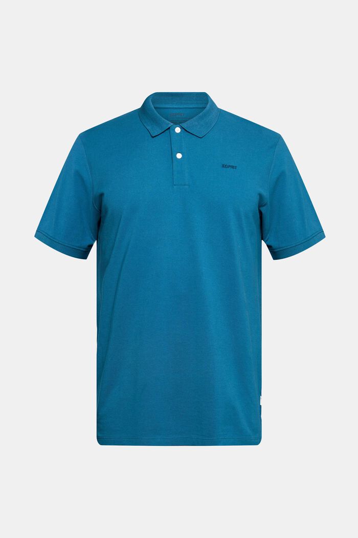 Piqué-Poloshirt aus Baumwolle, PETROL BLUE, detail image number 2