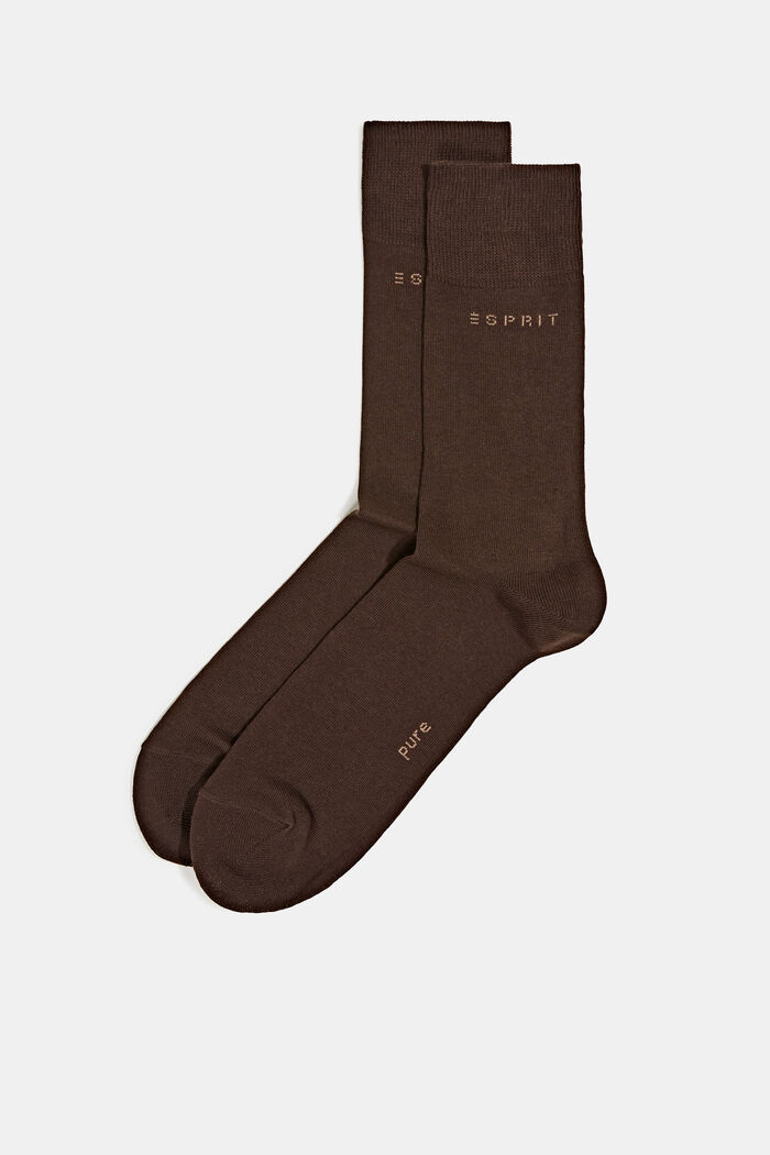 2er-Set Socken, Bio-Baumwolle, DARK BROWN, detail image number 0