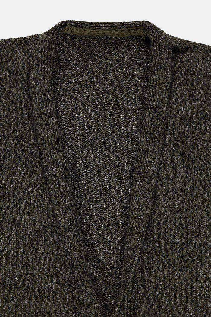 Long Cardigan in melierter Optik, KHAKI GREEN, detail image number 2