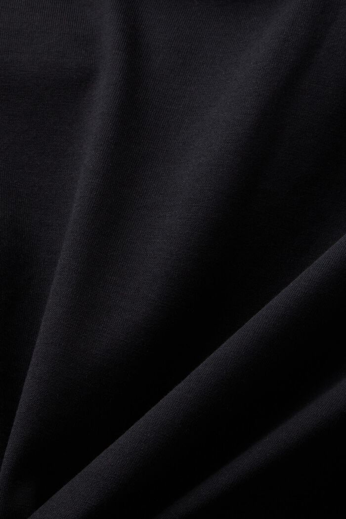 Rundhals-T-Shirt aus Pima-Baumwolljersey, BLACK, detail image number 4