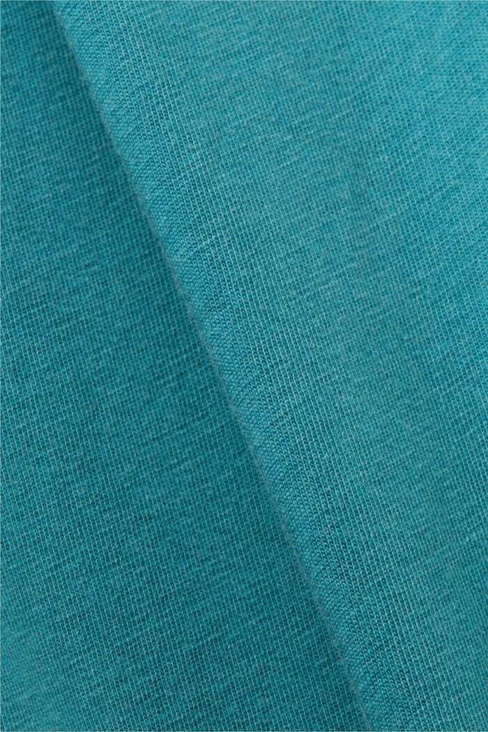 Jersey-T-Shirt, 100% Baumwolle, TEAL BLUE, detail image number 4