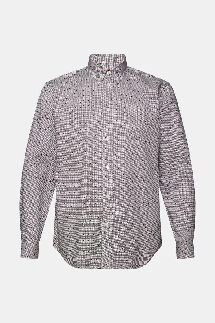 Gemustertes Button-Down-Hemd, 100 % Baumwolle, DARK BROWN, detail image number 5