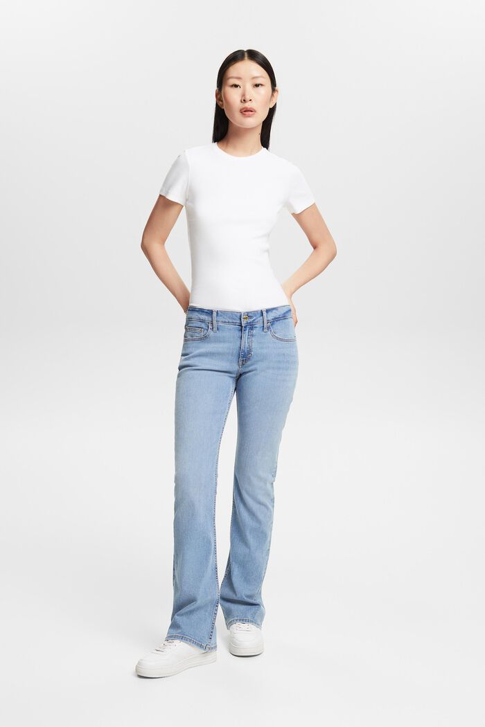 Bootcut Jeans mit mittelhohem Bund, BLUE LIGHT WASHED, detail image number 5