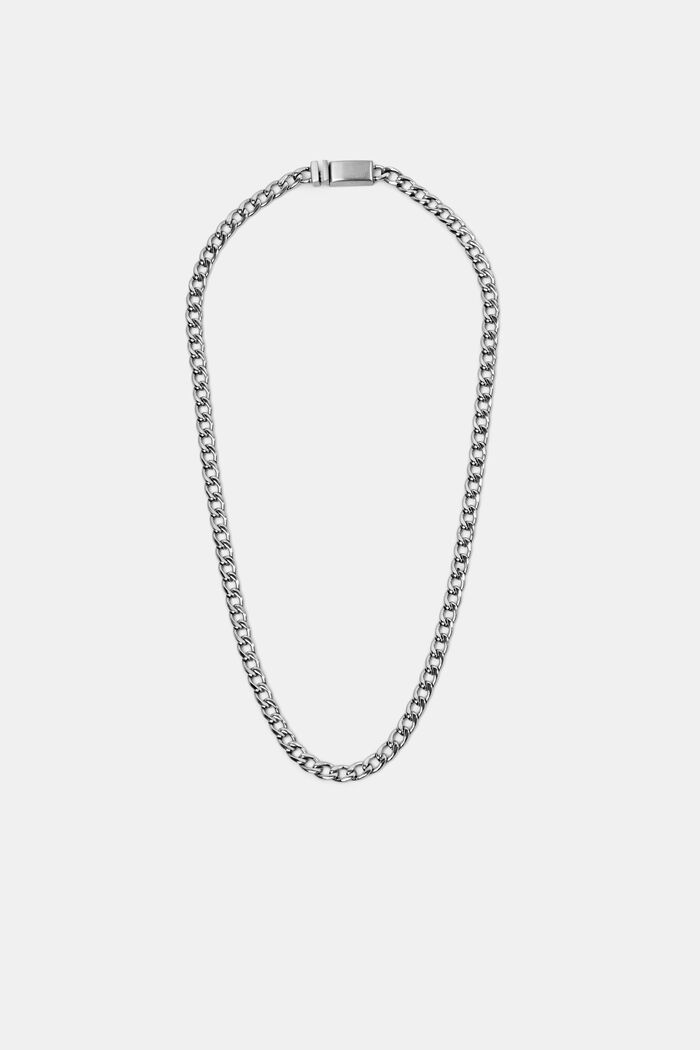 Halskette mit breitem Mittelstück, SILVER, detail image number 0