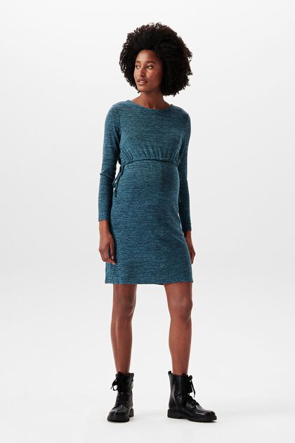 Jerseykleid mit Stillfunktion, TEAL BLUE, overview