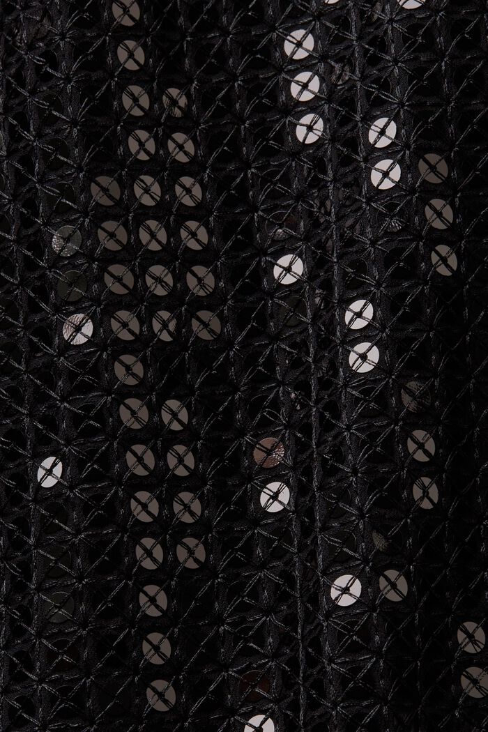 Kurzarmbluse mit Pailletten, BLACK, detail image number 6