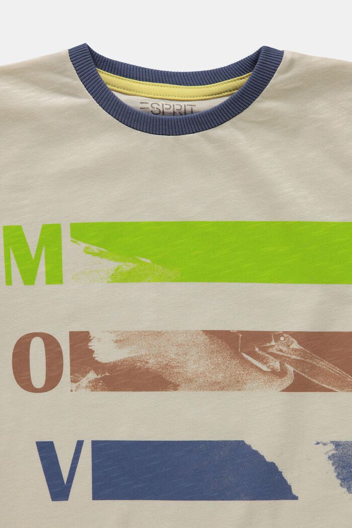 T-Shirt mit Print, 100% Baumwolle, CREAM BEIGE, detail image number 2
