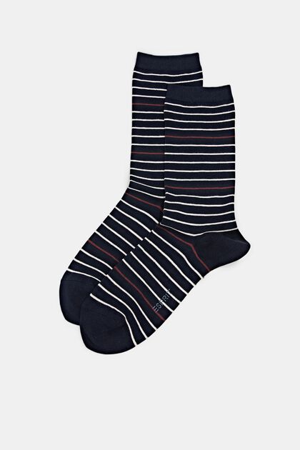 Geringelte Socken im Doppelpack, MARINE, overview