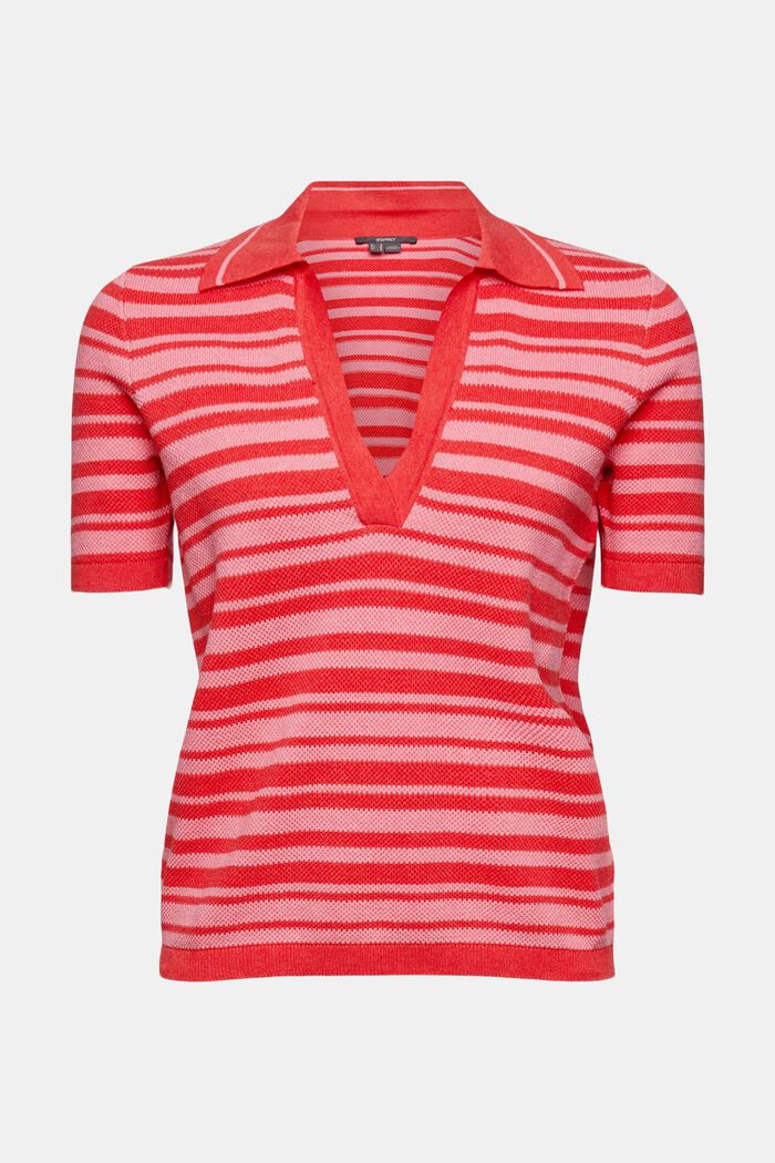Polo-Shirt aus Strukturstrick, NEW RED, detail image number 7