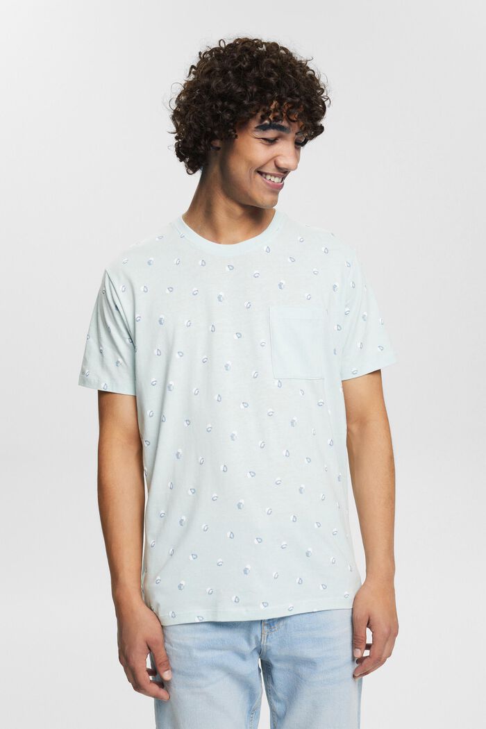 Jersey-T-Shirt mit Print, PASTEL BLUE, detail image number 0