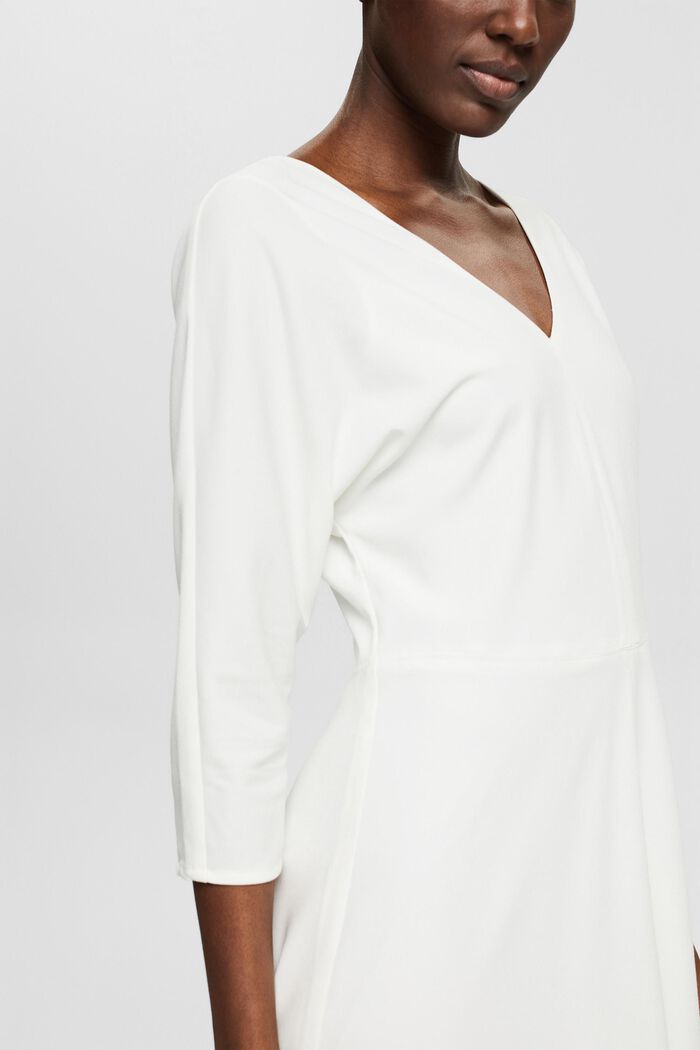 Kleid mit V-Ausschnitt, OFF WHITE, detail image number 3