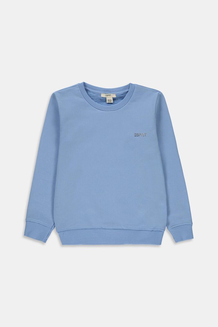 Sweatshirt mit glänzendem Logo, 100% Baumwolle, BRIGHT BLUE, detail image number 0