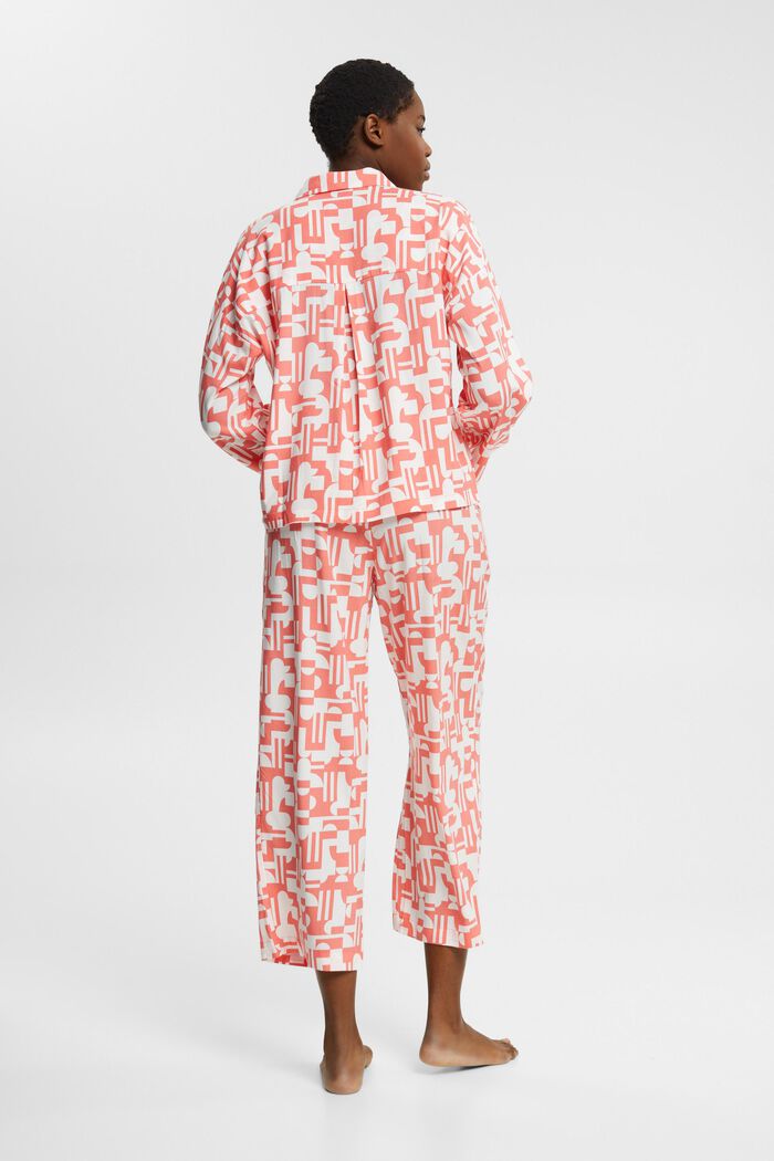Pyjama mit Print, LENZING™ ECOVERO™-Viskose, CORAL, detail image number 3