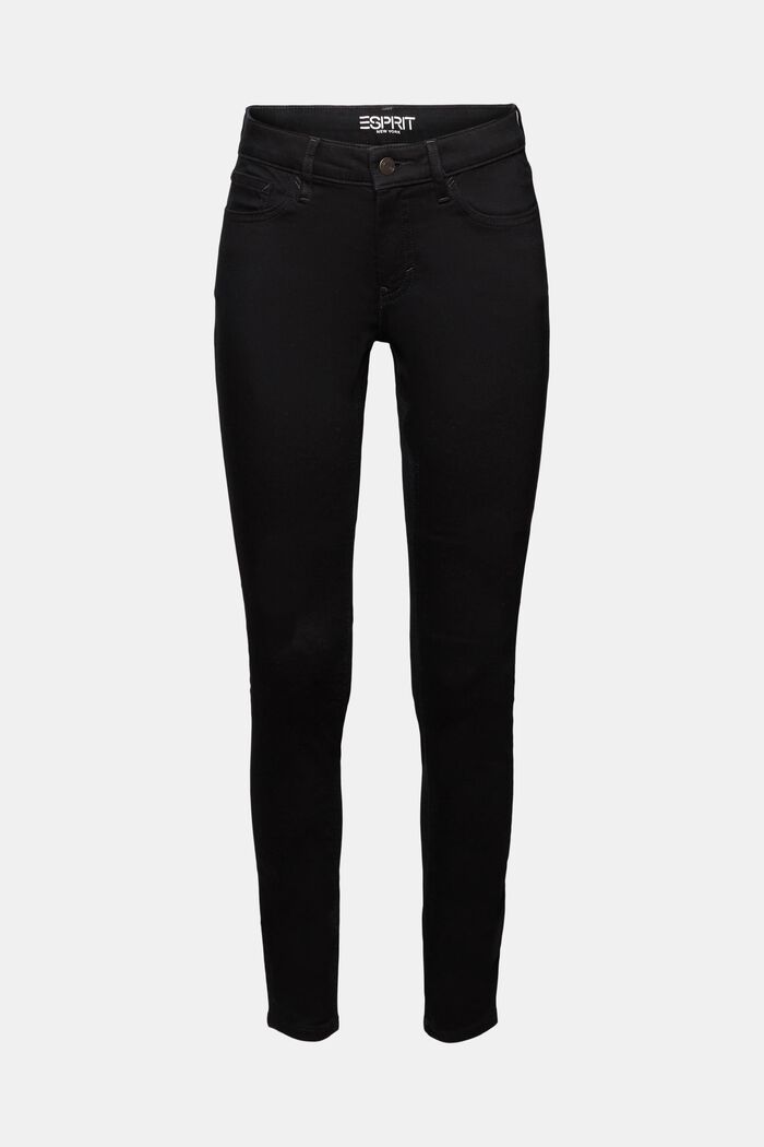 Skinny Jeans mit mittlerer Bundhöhe, BLACK RINSE, detail image number 6