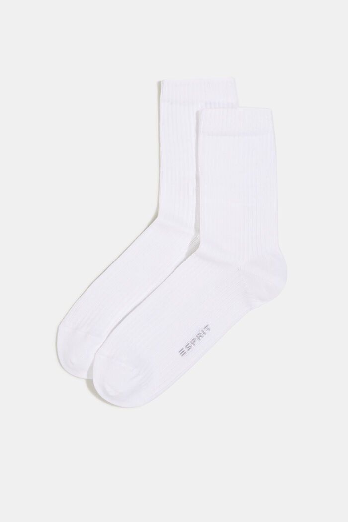 2er-Pack Socken mit Ripp-Struktur, WHITE, detail image number 0