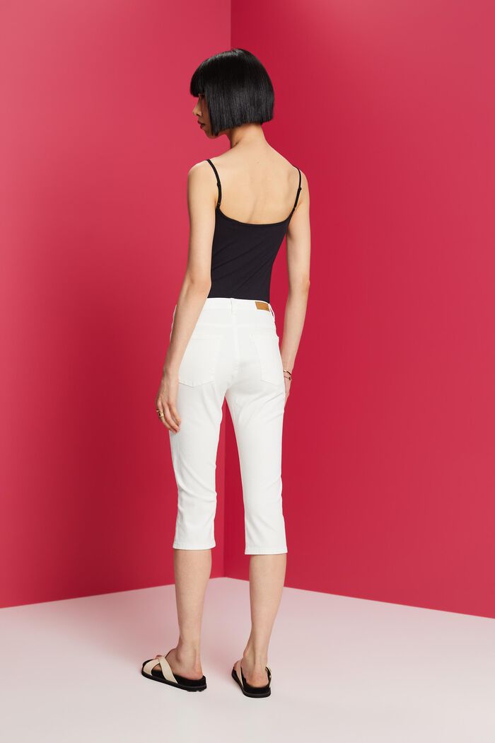 Capri-Jeans mit mittelhohem Bund, WHITE, detail image number 3