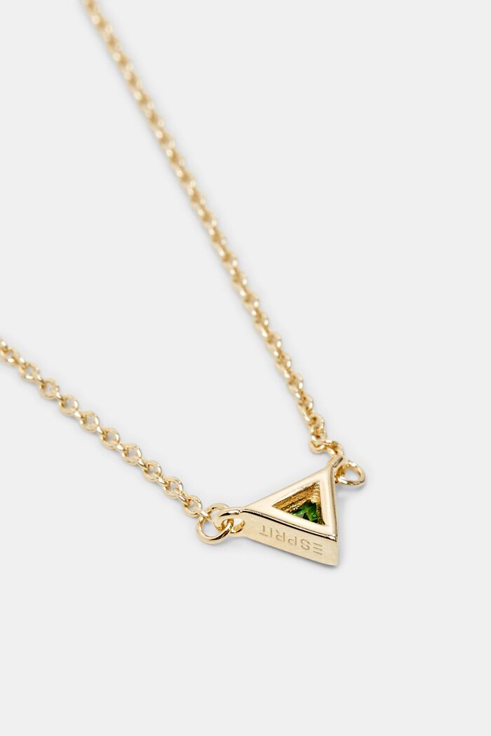 Halskette mit Dreieck und Glasstein, GOLD, detail image number 1
