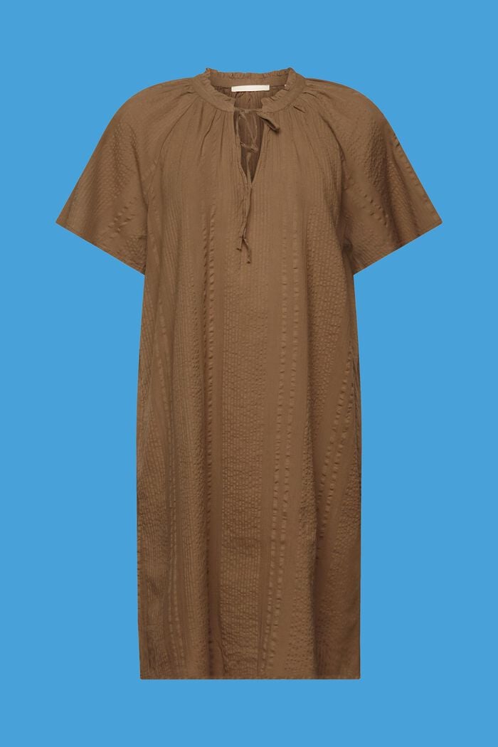 Kleid aus strukturierter Baumwolle, KHAKI GREEN, detail image number 6