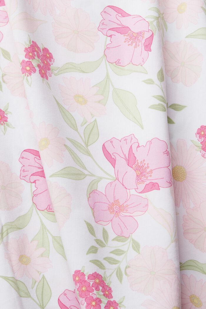 Floral gemusterter Pyjama, LENZING™ ECOVERO™, WHITE, detail image number 4